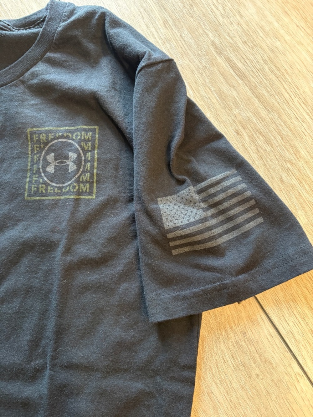 Under Armour Black Short-Sleeve Tee with Flag & Logo